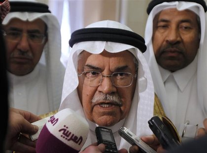 Saudi Oil Minister Ali al-Naimi speaks to media on his arrives for the Gulf Cooperation Council (GCC) Oil Ministers' meeting in Riyadh Octob Saudi Oil Minister Ali al-Naimi speaks to media on his arrives for the Gulf Cooperation Council (GCC) Oil Ministers' meeting in Riyadh Octob