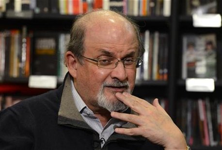 Author Salman Rushdie gestures during an interview with Reuters in central London, September 28, 2012. REUTERS/Paul Hackett Author Salman Rushdie gestures during an interview with Reuters in central London, September 28, 2012. REUTERS/Paul Hackett
