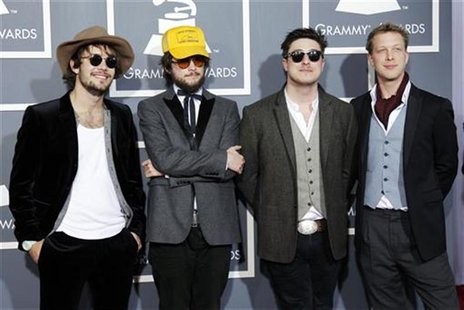 British rock band Mumford & Sons arrives at the 53rd annual Grammy Awards in Los Angeles, California February 13, 2011. REUTERS/Danny Molosh British rock band Mumford & Sons arrives at the 53rd annual Grammy Awards in Los Angeles, California February 13, 2011. REUTERS/Danny Molosh