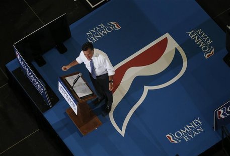 Republican presidential nominee Mitt Romney speaks during a campaign rally at the U.S. Cellular Center in Asheville, North Carolina October Republican presidential nominee Mitt Romney speaks during a campaign rally at the U.S. Cellular Center in Asheville, North Carolina October