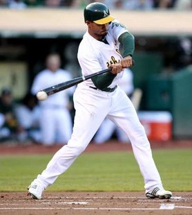 Oakland Athletics' CF Coco Crisp, who drove in the winning run Thursday morning against Detroit to win game 4 of the ALDS, 4-3. Oakland Athletics' CF Coco Crisp, who drove in the winning run Thursday morning against Detroit to win game 4 of the ALDS, 4-3.