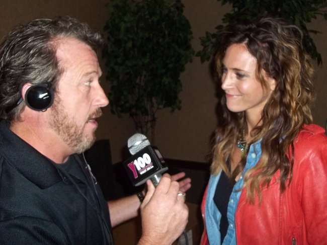 Mike DuBord and new act Kelleigh Bannen at the Y100 pre-concert party