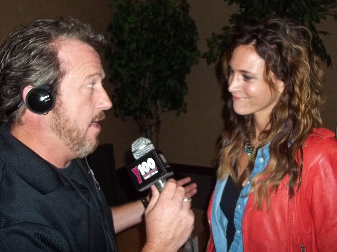 Mike DuBord and new act Kelleigh Bannen at the Y100 pre-concert party