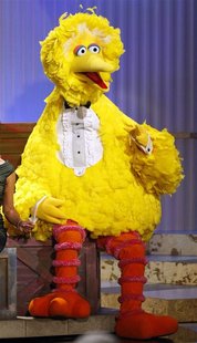 Sesame Street character Big Bird sits onstage before accepting a lifetime achievement award at the 36th Annual Daytime Emmy Awards at the Or Sesame Street character Big Bird sits onstage before accepting a lifetime achievement award at the 36th Annual Daytime Emmy Awards at the Or