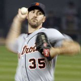 Detroit Tigers ace Justin Verlander, who struck out 11 Oakland batters in a complete game 6-0 win that clinched the ALDS, 3 games to 2.