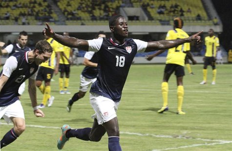 Eddie Johnson of the U.S. celebrates after scoring a goal against Antigua and Barbuda during their 2014 World Cup qualifying soccer match in Eddie Johnson of the U.S. celebrates after scoring a goal against Antigua and Barbuda during their 2014 World Cup qualifying soccer match in