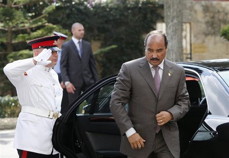 Mauritania's President Mohamed Ould Abdel Aziz arrives for the second day of talks during a summit of Mediterranean neighbours at Verdala Pa Mauritania's President Mohamed Ould Abdel Aziz arrives for the second day of talks during a summit of Mediterranean neighbours at Verdala Pa