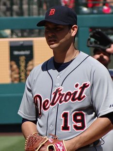 Detroit Tigers starting pitcher Anibal Sanchez. Sanchez pitched 7 innings of shutout baseball, as the Tigers won game 2 of the ALCS over NY, 3-0. Detroit Tigers starting pitcher Anibal Sanchez. Sanchez pitched 7 innings of shutout baseball, as the Tigers won game 2 of the ALCS over NY, 3-0.