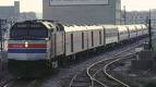 Amtrak train carrying load of passenger