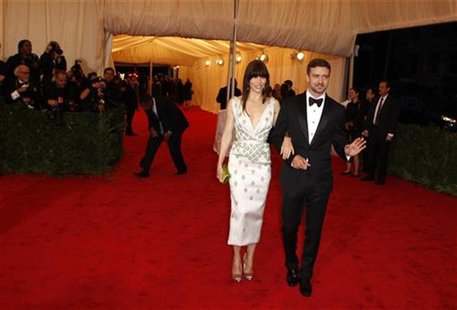 Actors Jessica Biel and Justin Timberlake arrive at the Metropolitan Museum of Art Costume Institute Benefit celebrating the opening of the Actors Jessica Biel and Justin Timberlake arrive at the Metropolitan Museum of Art Costume Institute Benefit celebrating the opening of the