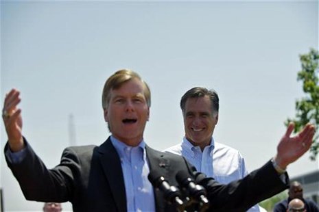 Virginia Governor Bob McDonnell speaks next to U.S. Republican presidential candidate and former Massachusetts Governor Mitt Romney during a Virginia Governor Bob McDonnell speaks next to U.S. Republican presidential candidate and former Massachusetts Governor Mitt Romney during a