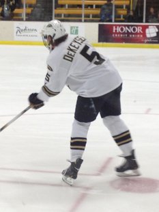 Western Michigans Dan DeKeyser warms up prior to the Canisius Golden Griffins matchup at Lawson Arena Friday 10/19/2012 Western Michigans Dan DeKeyser warms up prior to the Canisius Golden Griffins matchup at Lawson Arena Friday 10/19/2012