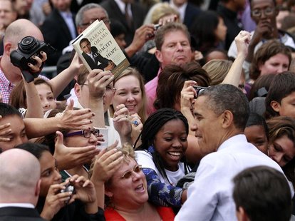 A copy of U.S. President Barack Obama's book "The Audacity of Hope" is held by a supporter looking for an autograph during a campaign rally A copy of U.S. President Barack Obama's book "The Audacity of Hope" is held by a supporter looking for an autograph during a campaign rally
