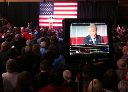 Former Democratic President Bill Clinton stumps for President Obama during a stop at the Kress Events Center on the campus of University of Wisconsin Green Bay. Former Democratic President Bill Clinton stumps for President Obama during a stop at the Kress Events Center on the campus of University of Wisconsin Green Bay.