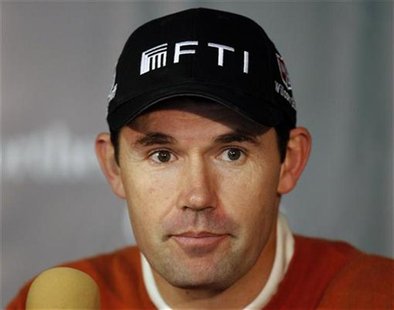 Golfer Padraig Harrington listens to media questions during a press conference for the Northern Trust Open PGA golf tournament at Riviera Co Golfer Padraig Harrington listens to media questions during a press conference for the Northern Trust Open PGA golf tournament at Riviera Co