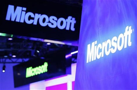 A variety of logos hover above the Microsoft booth on the opening day of the International Consumer Electronics Show (CES) in Las Vegas Janu A variety of logos hover above the Microsoft booth on the opening day of the International Consumer Electronics Show (CES) in Las Vegas Janu