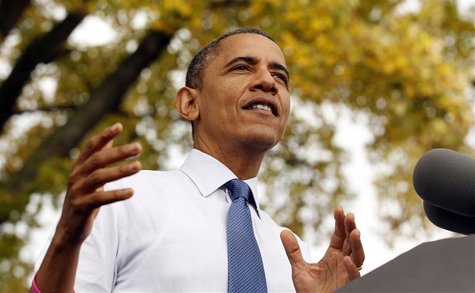 U.S. President Barack Obama speaks during a campaign rally in Davenport, Iowa October 24, 2012. Obama is on a two-day, seven state, campaign U.S. President Barack Obama speaks during a campaign rally in Davenport, Iowa October 24, 2012. Obama is on a two-day, seven state, campaign