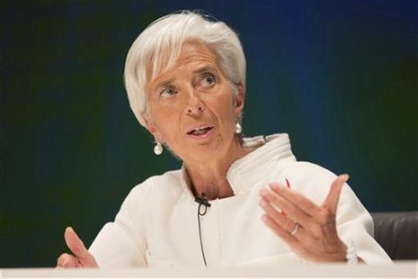 International Monetary Fund (IMF) Managing Director Christine Lagarde speaks at the Tokyo International Forum October 12, 2012. REUTERS/Step International Monetary Fund (IMF) Managing Director Christine Lagarde speaks at the Tokyo International Forum October 12, 2012. REUTERS/Step