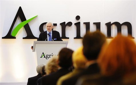 Michael Wilson, president and chief executive officer of Agrium, addresses shareholders at the company's annual general meeting in Calgary, Michael Wilson, president and chief executive officer of Agrium, addresses shareholders at the company's annual general meeting in Calgary,
