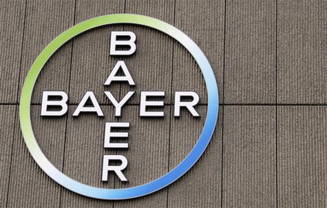 The logo of Germany's largest drugmaker Bayer HealthCare Pharmaceuticals is pictured on the front of its building in Berlin April 28, 2011. The logo of Germany's largest drugmaker Bayer HealthCare Pharmaceuticals is pictured on the front of its building in Berlin April 28, 2011.