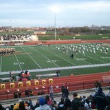 Players for both Zeeland East (L) and Zeeland West (R) warm up prior to the MHSAA Division 3 district semifinal game at Zeeland Stadium, won by the West Dux 46-0, on Oct. 26, 2012. Players for both Zeeland East (L) and Zeeland West (R) warm up prior to the MHSAA Division 3 district semifinal game at Zeeland Stadium, won by the West Dux 46-0, on Oct. 26, 2012.