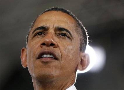 U.S. President Barack Obama speaks at a campaign event at the Charlottesville nTelos Wireless Pavillion in Virginia, August 29, 2012. REUTER U.S. President Barack Obama speaks at a campaign event at the Charlottesville nTelos Wireless Pavillion in Virginia, August 29, 2012. REUTER