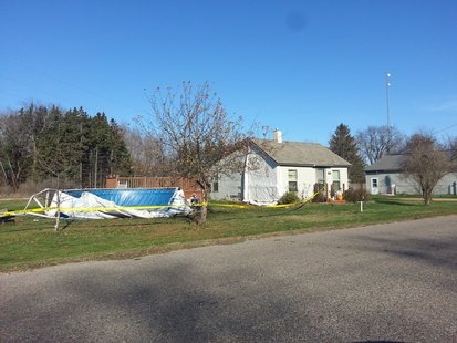 House and pool damaged by drunk driver 10/27/12 in Amherst Junciton, WI House and pool damaged by drunk driver 10/27/12 in Amherst Junciton, WI