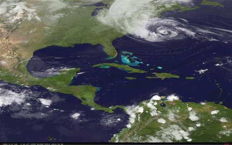 Hurricane Sandy is pictured off the east coast of the United States in this October 28, 2012 NASA handout satellite image. REUTERS/NASA/Hand Hurricane Sandy is pictured off the east coast of the United States in this October 28, 2012 NASA handout satellite image. REUTERS/NASA/Hand