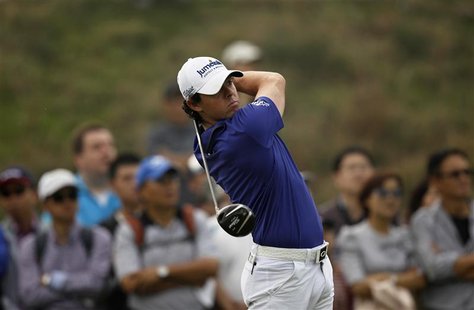 Rory McIlroy of Northern Ireland tees off on the eighth hole during the final round of the BMW Masters 2012 golf tournament at Lake Malaren Rory McIlroy of Northern Ireland tees off on the eighth hole during the final round of the BMW Masters 2012 golf tournament at Lake Malaren