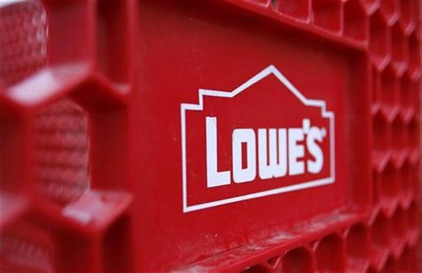 The Lowes logo is displayed on a shopping cart outside of a store in Scottsdale, Arizona, February 22, 2010. REUTERS/Joshua Lott The Lowes logo is displayed on a shopping cart outside of a store in Scottsdale, Arizona, February 22, 2010. REUTERS/Joshua Lott