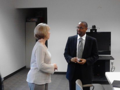 Wisconsin Workforce Development secretary Reggie Newson talks with Greenheck employees about youth apprenticeship options, October 26 2012 Wisconsin Workforce Development secretary Reggie Newson talks with Greenheck employees about youth apprenticeship options, October 26 2012