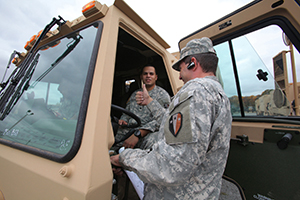 Two members of Wisconsin National guard ready for deployment. Two members of Wisconsin National guard ready for deployment.