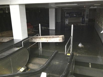 The South Ferry subway station entrance in Lower Manhattan in the aftermath of Hurricane Sandy is seen in this handout photo from the MTA, i The South Ferry subway station entrance in Lower Manhattan in the aftermath of Hurricane Sandy is seen in this handout photo from the MTA, i
