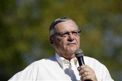 Maricopa County Sheriff Joe Arpaio speaks during a campaign rally in Mesa, Arizona October 27, 2012. REUTERS/Joshua Lott Maricopa County Sheriff Joe Arpaio speaks during a campaign rally in Mesa, Arizona October 27, 2012. REUTERS/Joshua Lott