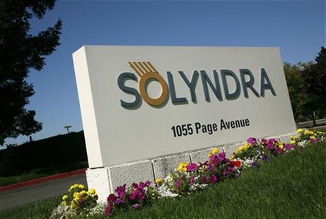 A sign at the entrance to the headquarters of bankrupt Solyndra LLC is shown in Fremont, California September 20, 2011. REUTERS/Robert Galbr A sign at the entrance to the headquarters of bankrupt Solyndra LLC is shown in Fremont, California September 20, 2011. REUTERS/Robert Galbr