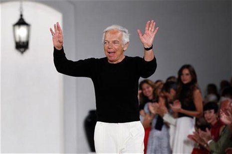 Designer Ralph Lauren waves after presenting his Spring/Summer 2013 collection during New York Fashion Week, September 13, 2012. REUTERS/Luc Designer Ralph Lauren waves after presenting his Spring/Summer 2013 collection during New York Fashion Week, September 13, 2012. REUTERS/Luc