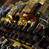 Bottles of alcohol are seen at The Lord Cardigan pub in east London January 26, 2012. The pub is within a mile of the Olympic Park where the