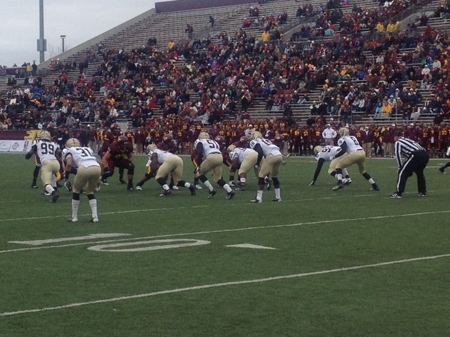 The Bronco D stands tall against the Chippewas. WMU @ CMU 11/3/12