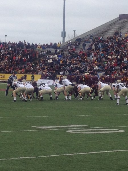Tyler VanTubbergen surveys the CMU defense. WMU @ CMU 11/3/12