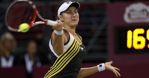 Nadia Petrova of Russia hits a return to Caroline Wozniacki of Denmark during their WTA Tournament of Champions final match in Sofia Novembe Nadia Petrova of Russia hits a return to Caroline Wozniacki of Denmark during their WTA Tournament of Champions final match in Sofia Novembe