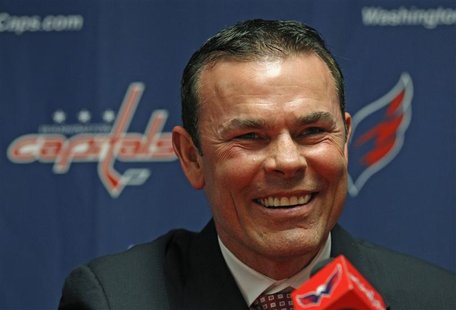 Adam Oates, the new head coach of the NHL hockey team the Washington Capitals, smiles during a news conference in Washington June 27, 2012. Adam Oates, the new head coach of the NHL hockey team the Washington Capitals, smiles during a news conference in Washington June 27, 2012.