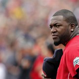 Boston Red Sox's David Ortiz looks out across the field as the national anthem is played before the start of the first inning of American Le Boston Red Sox's David Ortiz looks out across the field as the national anthem is played before the start of the first inning of American Le