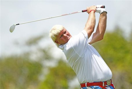 John Daly of the U.S. watches his tee shot on the first hole during the third round of the PGA Championship golf tournament at The Ocean Cou John Daly of the U.S. watches his tee shot on the first hole during the third round of the PGA Championship golf tournament at The Ocean Cou