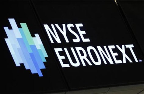 A NYSE Euronext sign is seen over the the floor of the New York Stock Exchange, May 14, 2012. REUTERS/Brendan McDermid A NYSE Euronext sign is seen over the the floor of the New York Stock Exchange, May 14, 2012. REUTERS/Brendan McDermid