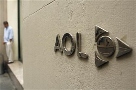 The AOL logo is seen on the outside of the building housing the companies corporate headquarters in New York May 28, 2009. REUTERS/Lucas Jac The AOL logo is seen on the outside of the building housing the companies corporate headquarters in New York May 28, 2009. REUTERS/Lucas Jac