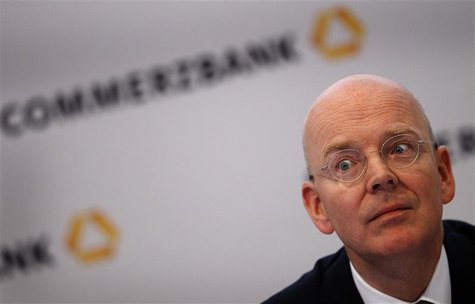 File photo of Germany's Commerzbank CEO Martin Blessing attending the annual news conference in Frankfurt, February 23, 2012. Commerzbank Ge File photo of Germany's Commerzbank CEO Martin Blessing attending the annual news conference in Frankfurt, February 23, 2012. Commerzbank Ge