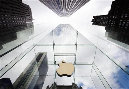 The Apple logo hangs in a glass enclosure above the 5th Ave Apple Store in New York, September 20, 2012. Apple's iPhone 5 goes on sale tomor The Apple logo hangs in a glass enclosure above the 5th Ave Apple Store in New York, September 20, 2012. Apple's iPhone 5 goes on sale tomor