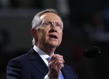 House Majority Leader Harry Reid (D-NV) addresses delegates during first day of the Democratic National Convention in Charlotte, North Carol House Majority Leader Harry Reid (D-NV) addresses delegates during first day of the Democratic National Convention in Charlotte, North Carol