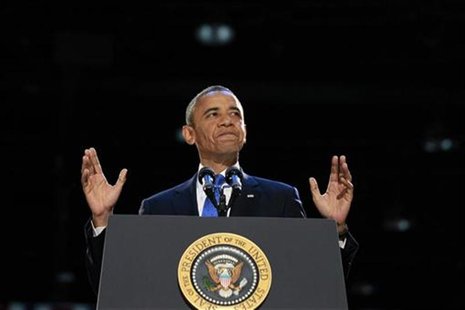 U.S. President Barack Obama speaks during his election night victory rally in Chicago, November 7, 2012. REUTERS/Jason Reed U.S. President Barack Obama speaks during his election night victory rally in Chicago, November 7, 2012. REUTERS/Jason Reed