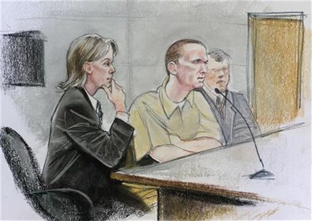 Jared Loughner (C) is shown in a courtroom sketch sitting with his attorney Judy Clark (L) during his hearing in federal court in Tucson, Ar Jared Loughner (C) is shown in a courtroom sketch sitting with his attorney Judy Clark (L) during his hearing in federal court in Tucson, Ar